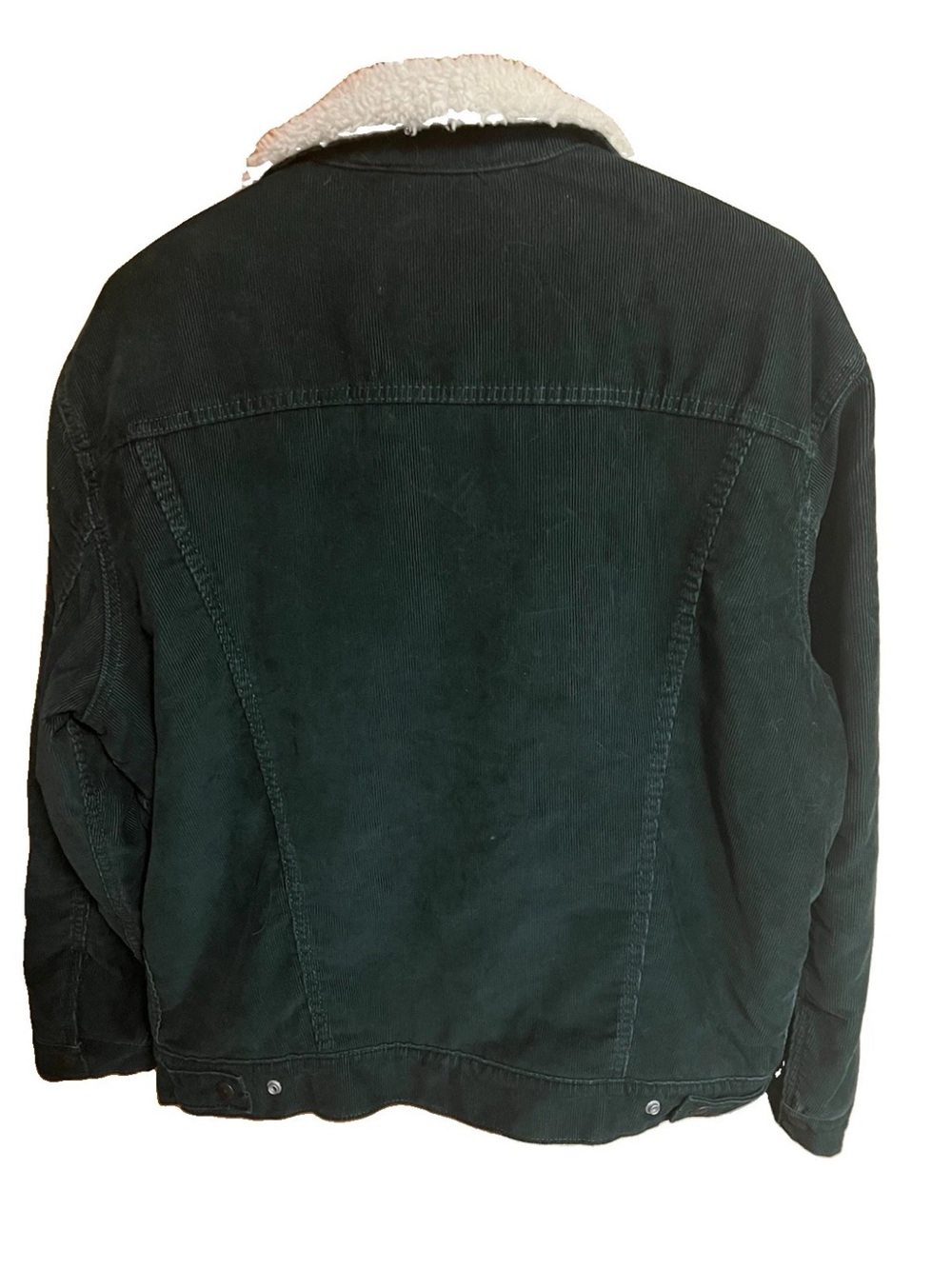 Levi’s Premium Sherpa Lined Corduroy Jacket Mens Large Dark Green Big E 16365-01 - Picture 4 of 11